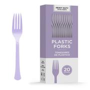 Lavender Heavy-Duty Plastic Forks, 20ct